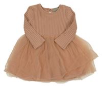 Starorůžové úpletovo/tylové šaty Primark