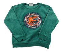 Zelená chlupatá mikina s dinosaurem - Jurský svět