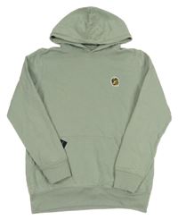 Zelenošedá mikina s nášivkou a kapucí Forty