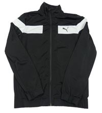 Černo-bílá sportovní propínací mikina s logem Puma