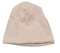 Růžová třpytivá bavlněná čepice