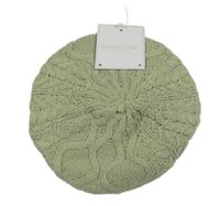 Nové - Světlezelená pletená bekovka s mašlí