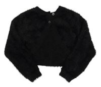 Černé chlupaté svetrové propínací bolerko F&F