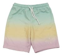 Mátovo-žluto-růžové ombré teplákové kraťasy se sluncem Primark