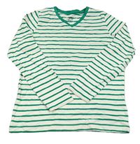 Bílo-zelené pruhované triko Tchibo