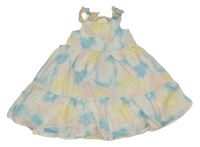 Světlerůžovo-žluto-světlemodré batikované šaty George