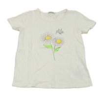 Bílé tričko s kopretinami Tom Tailor