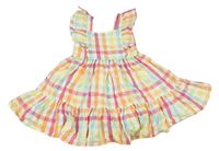 Bílo-barevné kostkované šaty s volánky F&F