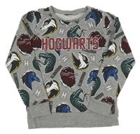 Šedá melírovaná mikina se zvířaty - Harry Potter
