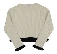 Smetanový žebrovaný crop svetr M&S