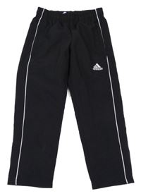 Černé šusťákové podšité kalhoty s logem Adidas