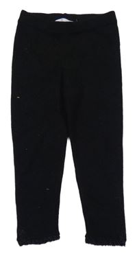 Černé pletené crop legíny Zara