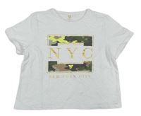 Bílé crop tričko s nápisem F&F