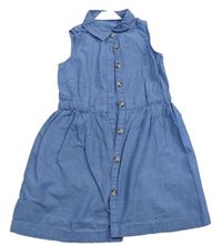 Modré propínací šaty riflového vhledu s límečkem zn. H&M