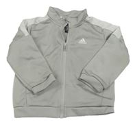 Světlešedá sportovní propínací mikina s logem Adidas