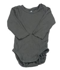 Tmavošedé žebrované body H&M