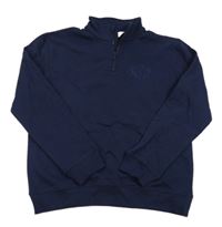 Tmavomodrá mikina s výšivkou H&M