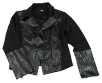 Černý koženkový/teplákový křivák 