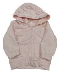 Světlerůžová propínací mikina s kapucí Benetton