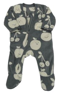 Šedo-bílý fleecové overal s ovocem George