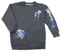 Tmavošedá mikina s potiskem Nutmeg