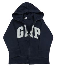 Tmavomodrá propínací mikina s logem a kapucí GAP
