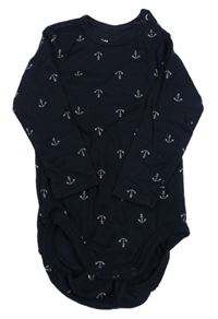 Tmavomodré vzorované body s kotvami H&M