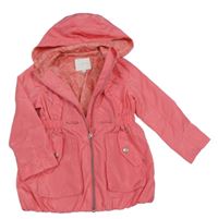 Růžová šusťáková jarní parka s kapucí Charles Vögele