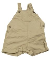 Nové - béžové plátěné laclové kraťasy F&F