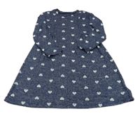 Tmavomodré úpletové šaty se srdíčky GAP