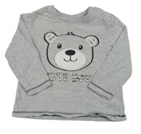 Šedé melírované triko s medvědem Dopodopo