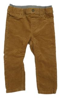 Hnědé manšestráky s úpletovým pasem H&M