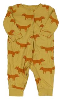 Okrový overal s liškami Next