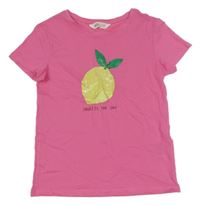 Růžové tričko s citronem H&M