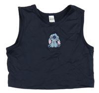 Tmavomodrý crop top se Stitchem C&A