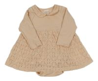 Pudrové krajkové šaty s všitým body H&M