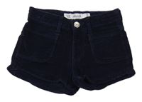 Tmavomodré manšestrové kraťasy Denim Co.