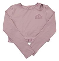 Starorůžové sportovní crop triko s logem kappa