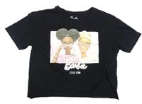 Černé crop tričko s Barbie zn. Primark