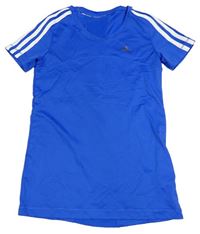 Modré sportovní tričko s logem Adidas