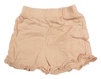 Světlerůžové lněné kraťasy s volánky Primark