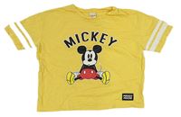 Žluté crop tričko s Mickeym C&A