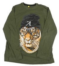 Khaki triko s tygrem 