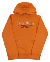 Oranžová mikina s logem a kapucí Jack Wills