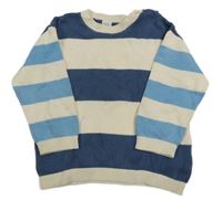 Tmavomodro-bílý pruhovaný svetr H&M
