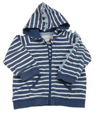 Tmavomodro-bílá pruhovaná propínací mikina s ostny M&S