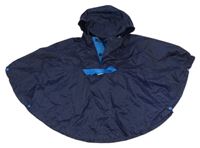 Tmavomodré šusťákové jarní funkční pončo s kapucí Quechua