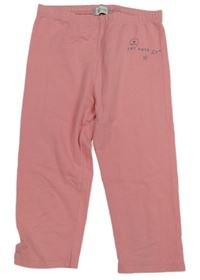Růžové crop legíny s nápisem 