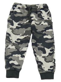 Šedo-bílo-černé army tepláky Next