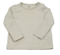 Béžové melírované žebrované triko F&F